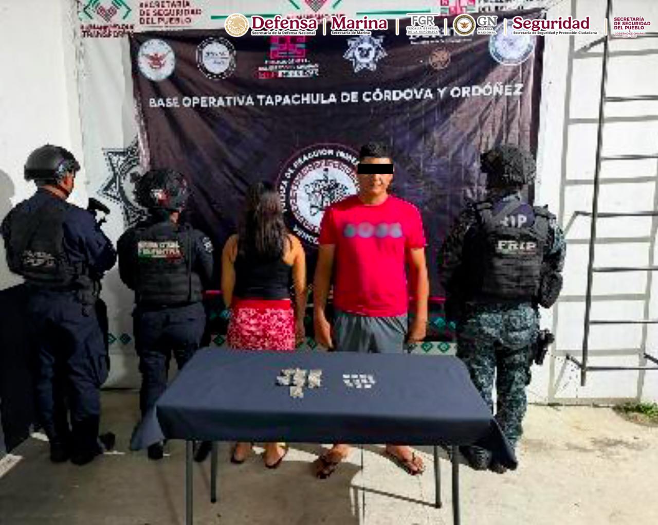 En Chiapas, detienen a nueve personas, aseguran armas de fuego y dosis de droga